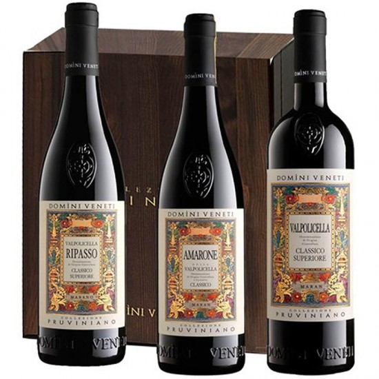 Domini Veneti Collezione Pruviniano Wooden Gift Box 3x0.75l
