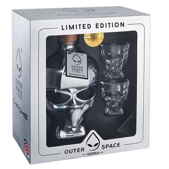 Outerspace Vodka Chrome 2 Glasses Gift Pack 0.7l